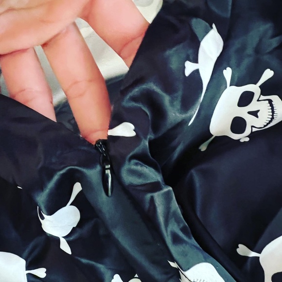 💀 NWT HALLOWEEN GOTHIC PUNK SKULL MUSHROOM STRIPED LACE SLIP DRESSES XL - Picture 6 of 11